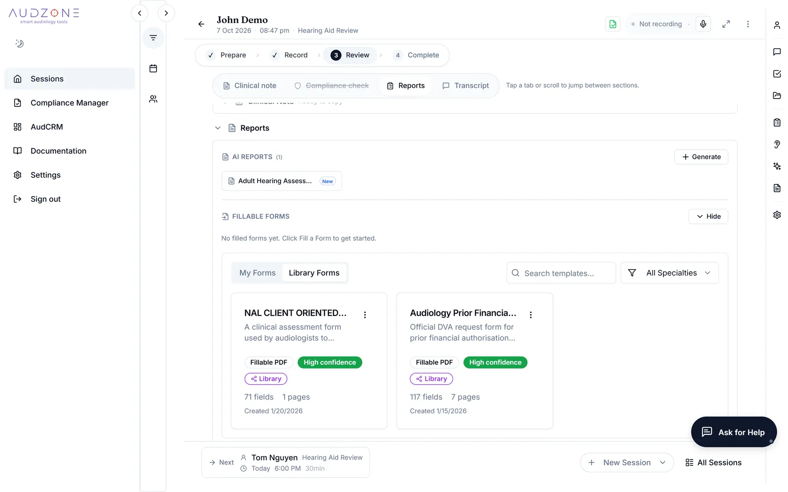 The included forms